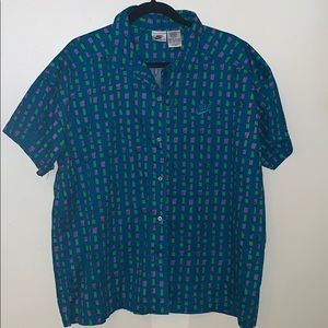 90s Nike button short sleeve button up